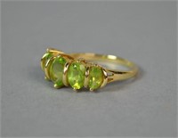 GOLD & GREEN STONE RING