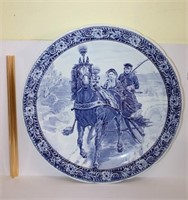 Delft Holland Large Wall Plate Horse & Buggy Scene