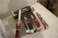 3 Ceramic Christmas Candle Holders Etc