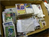 2 boxes and 1 binder of sports cards