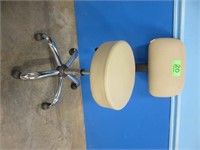 Adjustable Wheeled Stool w/Back
