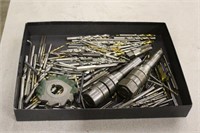 BOX OF ASSORTED BITS, REAMERS AND CUTTERS