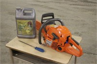 HUSQVARNA 350 CHAINSAW WITH OIL AND SHARPENING