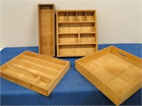 (4) Handcrafted Wooden Work/Tool Boxes