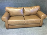 Leather Sofa with Pull Out Bed