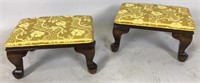PAIR OF QUEEN ANNE STYLE FOOT STOOLS