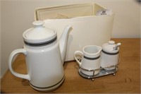 Cafe Set-Tea Pot, Cream & Sugar & Tray