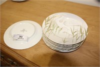 8 Egret Inglaze Bread Plates