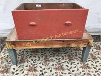 Antique Wood Table and Drawer