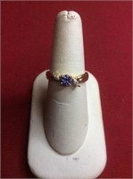 Sterling Silver Plum Stone Ring