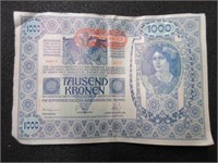 1902 1000 Kronen Bank Note