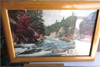 GALLATIN RIVER HAND TINTED FRAMED PHOTO !