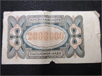 1923 2 Million Mark German Bank Note