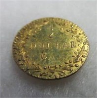 1875 Gold 1/4 Dollar Coin