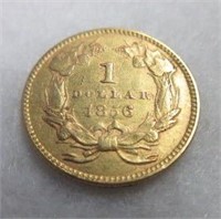 Rare 1856 Gold 1 Dollar US Coin