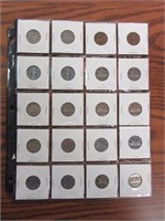 Sheet of Canadian 5 Cent Pieces