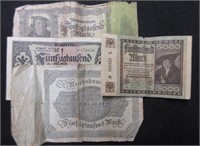 Rare Lot of Early 1920's Reich banknotes