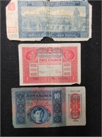 Lot of Kronen Bank Notes