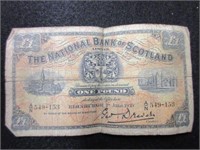 1939 Nat Bank of Scotland One Pound Note