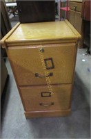 Small 2-drawer wooden filing cabinet