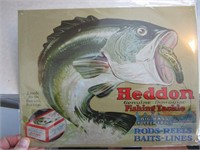 NEW HEDDON LURE CO!  TIN COLLECTOR SIGN !