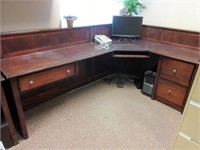 Solid Maple Corner Office Reception Desk