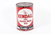 Kendall 2000 Mile Oil 5 Quart Can (Full)