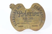 Standard Oil Company Polarine No 30 Brass Stencil