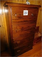 4 DRAWER OAK LATERAL FILE CABINET (56"T,32