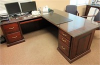 Custom Built Rich Cherrywood Corner Office Desk