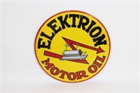 Porcelain Elektrion Motor Oil Convex Sign