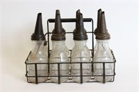 8 Quart Oil Bottles W/ Wire Carrying Rack