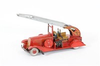 Unis French Made Tin Litho Wind Up Fire Truck