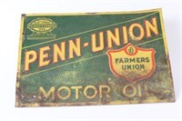 Penn-Union Oil Embossed Tin Sign