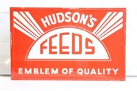 Embosed Tin Hudson Feeds Sign
