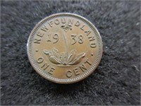 1938 Newfoundland One Cent Piece