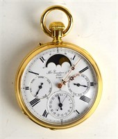 18K Gold Moon Phase Pocket Watch