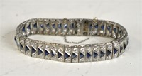 Platinum Bracelet with Diamonds & Sapphires