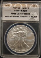 2012 SILVER EAGLE ANAX MS70