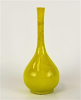 Chinese Yellow Glazed Long Neck Vase