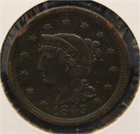 1849 LARGE CENT   XF