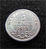 1912 Newfoundland 5 Cent Piece