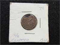 1978 Clipped One Cent Piece