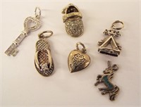 Group Of 6 Sterling Silver Pendants