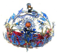 Chinese Silver Enamel Lady Crown