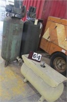 (2) compressors- 3 tanks with parts,