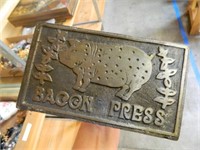 Cast Iron Corn Bread Pans, Bacon Press, S&P