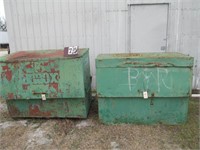 (2) Metal Storage Boxes, 30" deep by