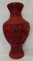 Cinnabar And Brass Vase