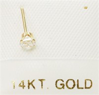 6A- 14k Yellow Gold Cubic Zirconia Nose Pin